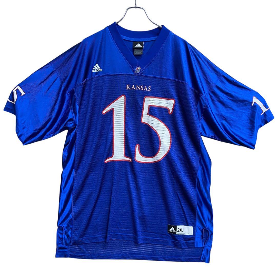 アディダス　カンザス大学　フットボールゲームシャツ　2XL　青【4409】 ☆送料・関税込☆Adidas x Wales Bonner☆フットボールTシャツ