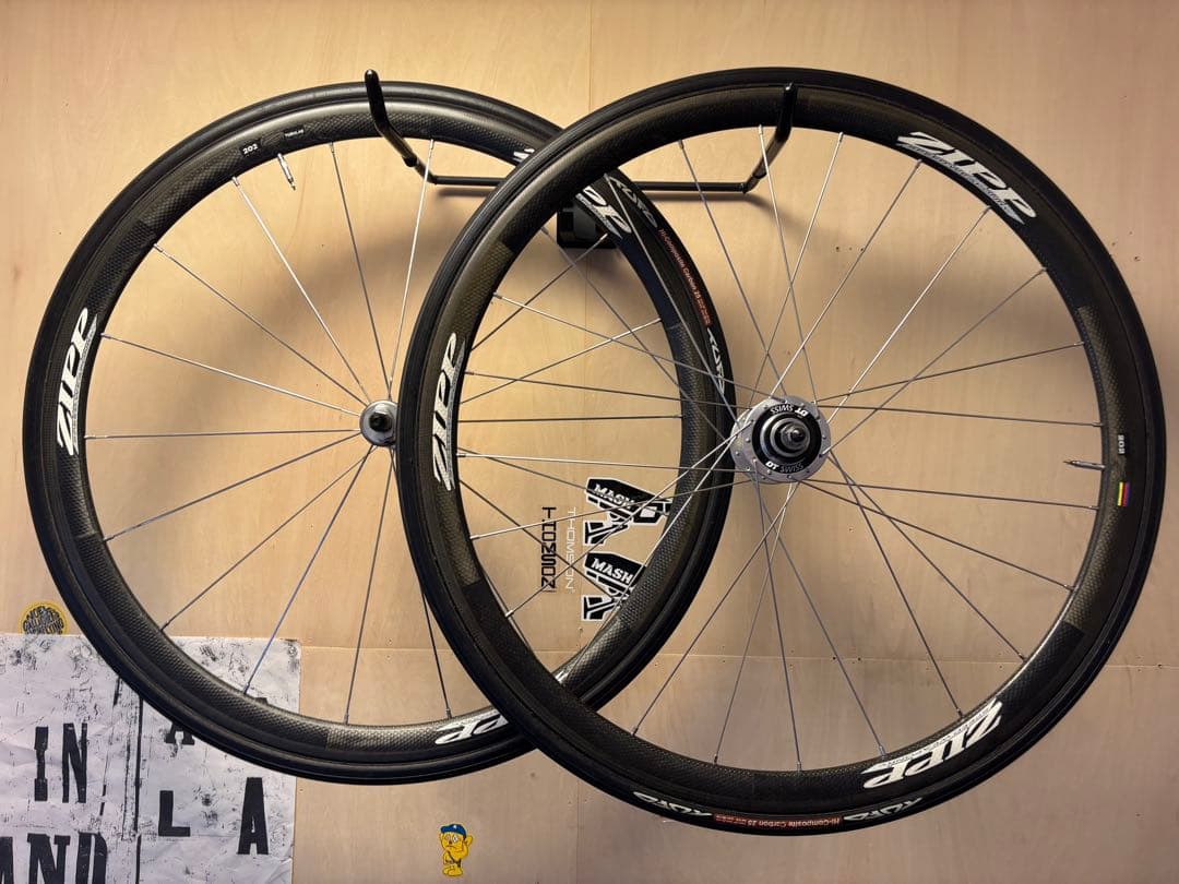 zipp 202 ピストバイク　ホイール　前後セット 超軽量！ ジップ ZIPP 202 RIM シマノ 11S/12S カーボン チューブラー