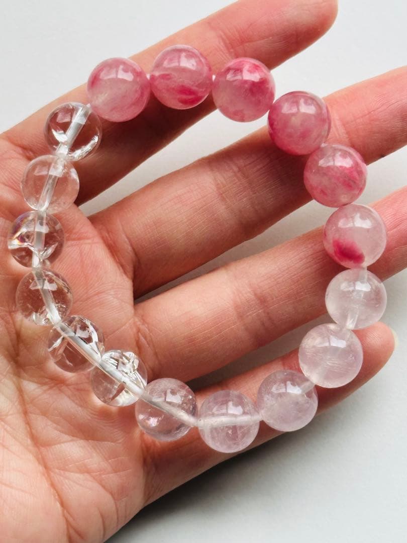 ユニドロブレスレットピンク系16センチ