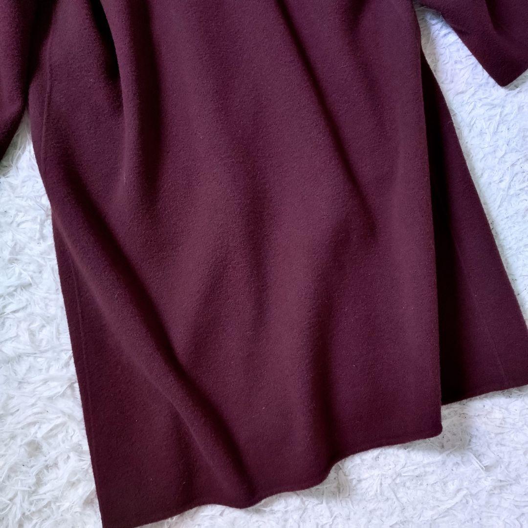 高貴色】リバーセミダブルコート カシミヤブレンド ボルドー L