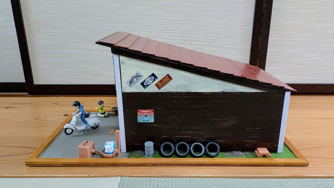 1/18 ジオラマ ミニカー ガレージ 車庫 納屋 ドールハウス 即購入禁止