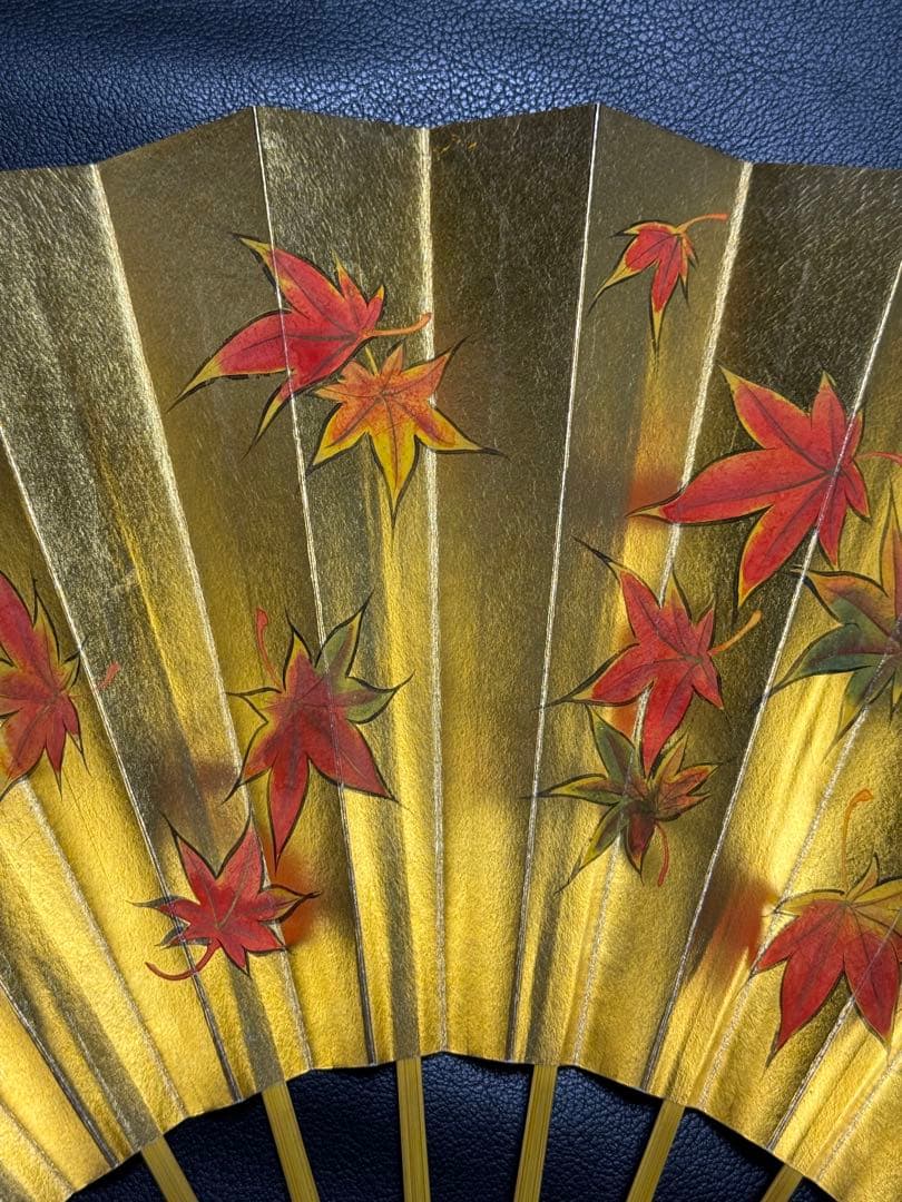 扇子　33.5cm 十松屋福井扇舗　金　紅葉　仕舞扇　能楽　着物