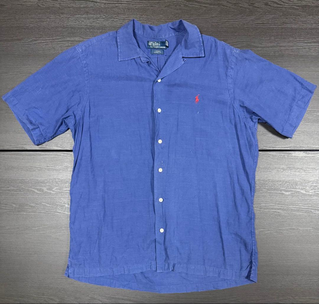 90s Polo Ralph Lauren 開襟青シャツ - メルカリ