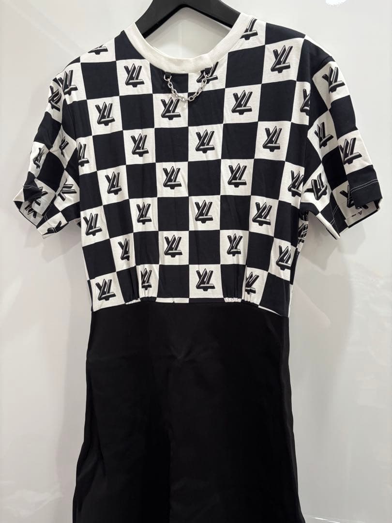 Louis Vuitton チェック柄 半袖ワンピース M 楽天市場】チェック柄 半袖ワンピース ミモレ丈 変形 シャツワンピース