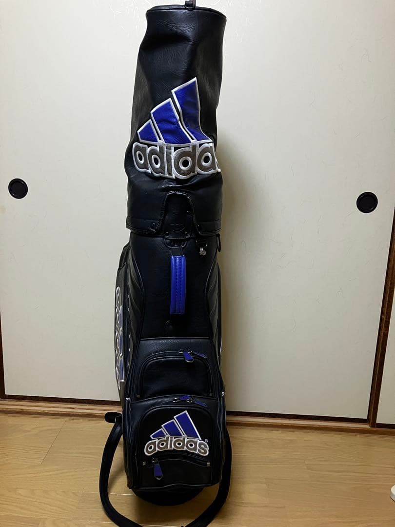 adidas キャディバッグ 黒/青 adidas（アディダス） ゴルフ キャディバッグ レディース カートバッグ