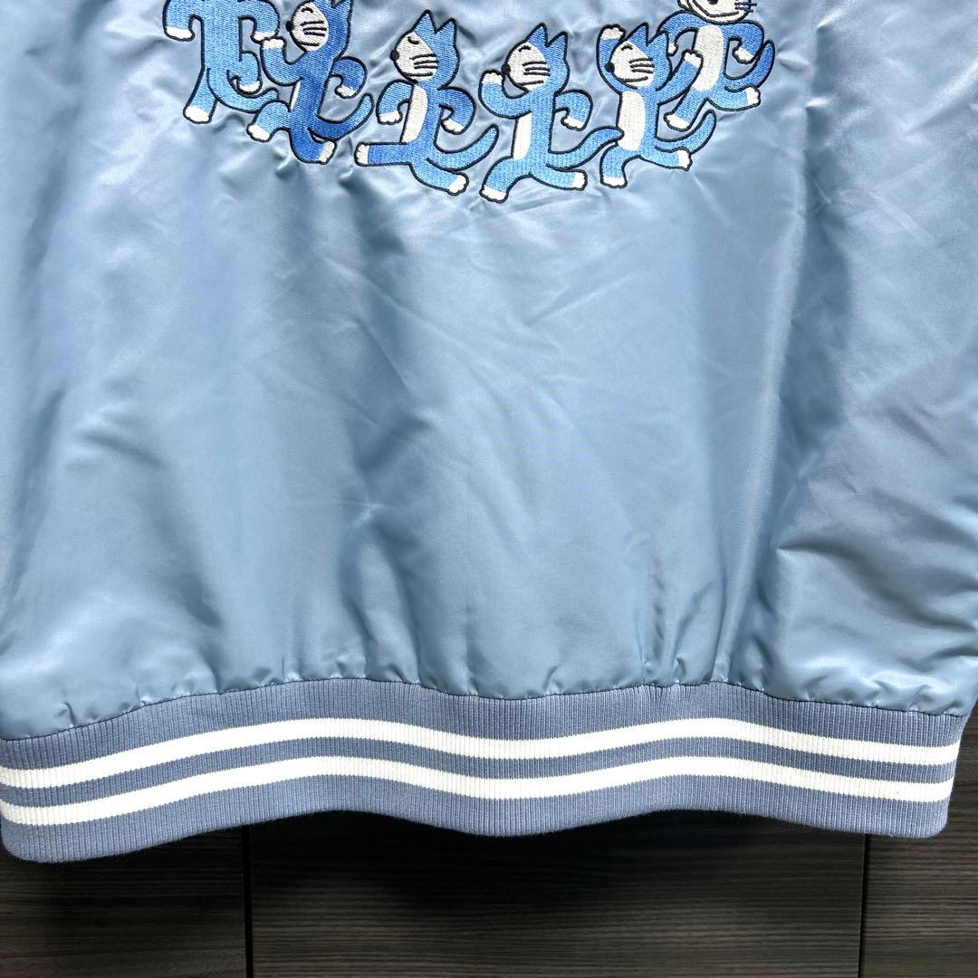 グラニフ ブルゾン 11ぴきのねこ スカジャン スタジャン 刺繍 ブルー L