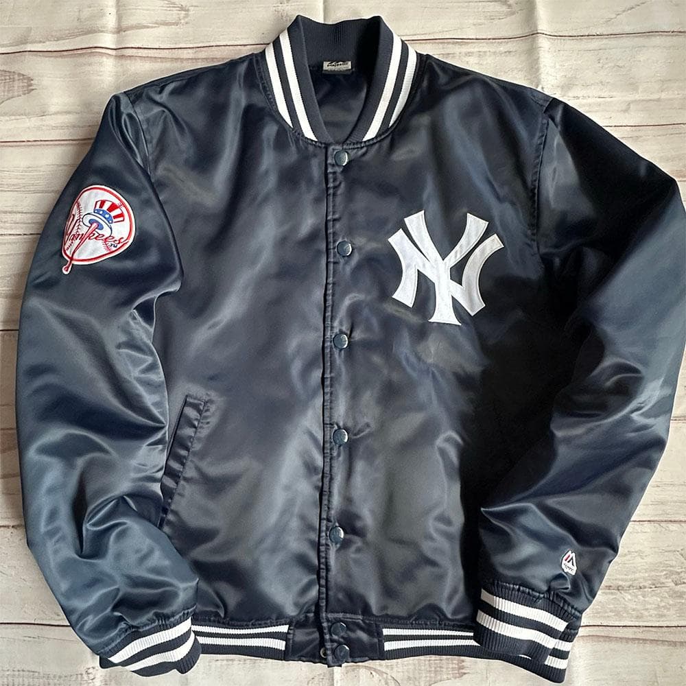 New York Yankees スタジャン majestic ネイビー XL Champion（チャンピオン） Majestic マジェスティック NY ヤンキース