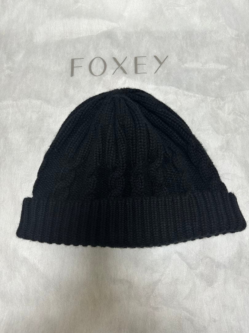 Foxeyカシミヤニット帽 40377 