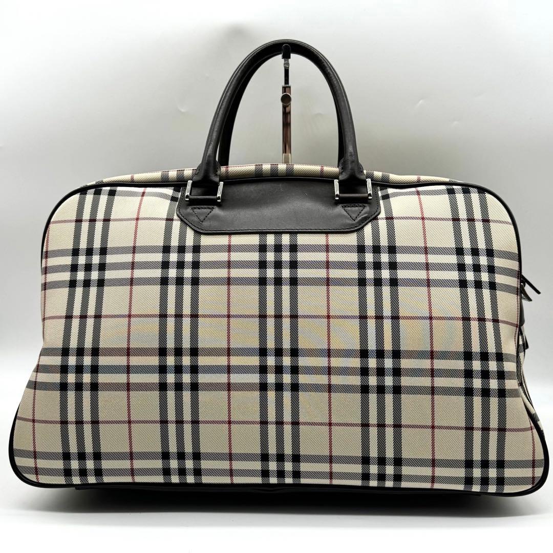 極美品】BURBERRY ノバチェックボストンバッグロゴプレート