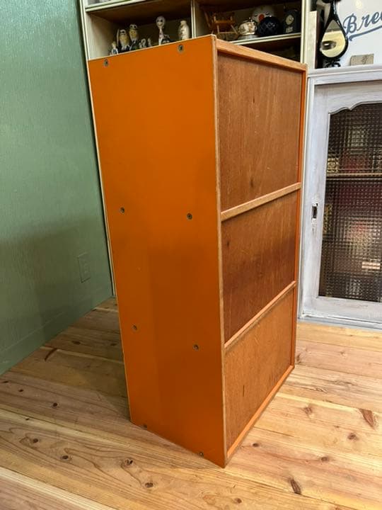 オレンジ カラーボックス 昭和レトロ レトロポップ インテリア 当時物