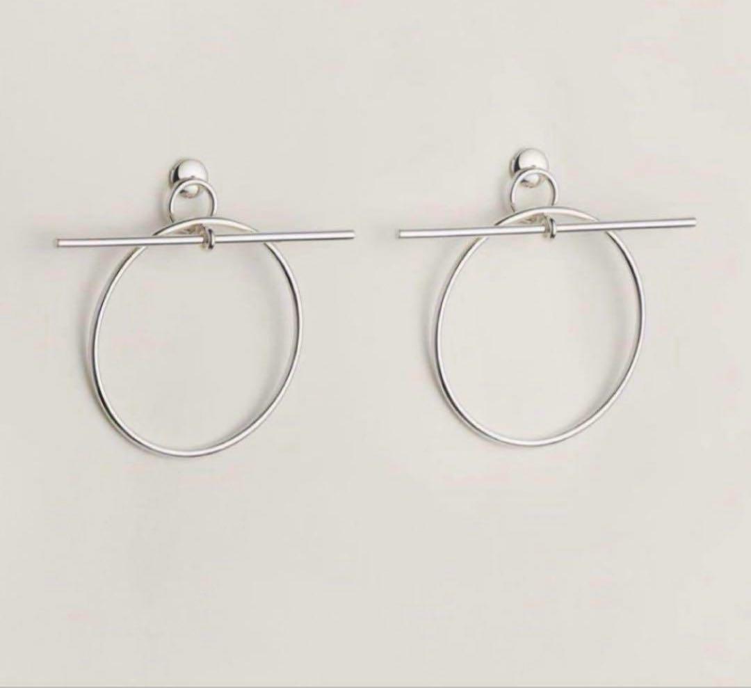 新品 未使用 HERMES エルメス エシャペ フープ シルバー 925 ピアス