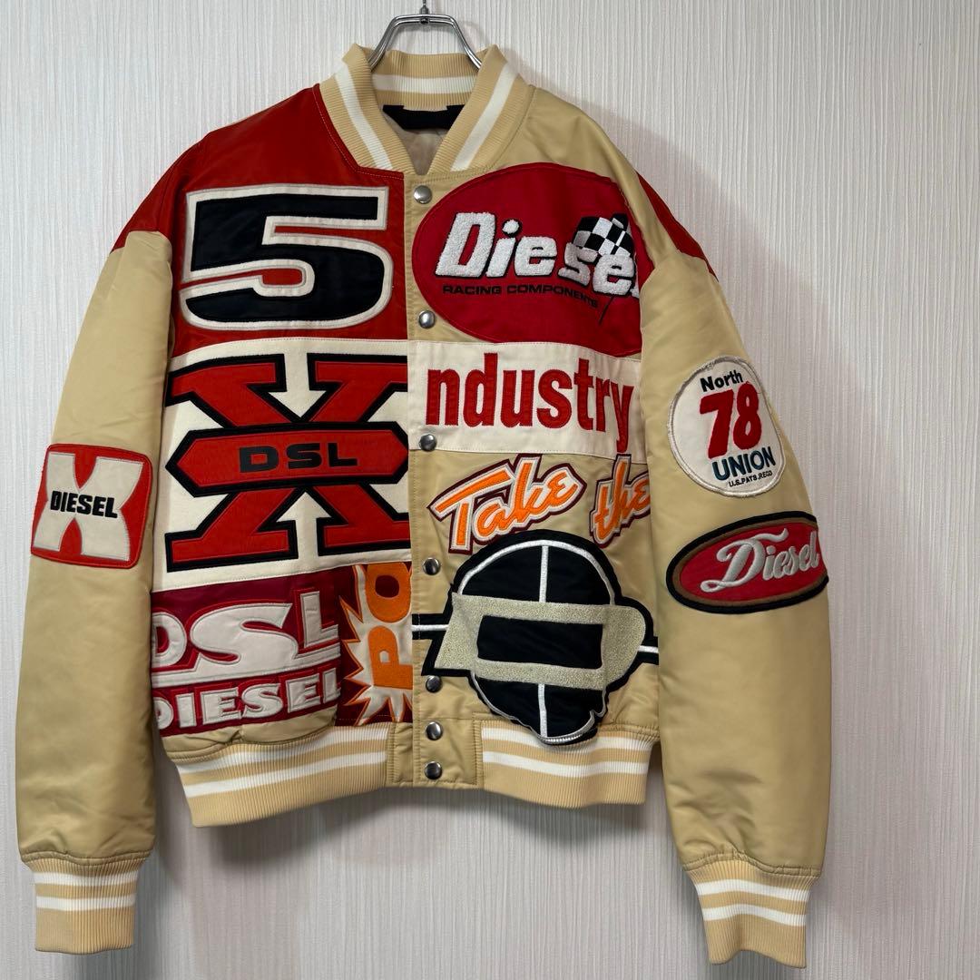 沖*三様 美品 DIESEL スタジャン レーシングジャケット ワッ