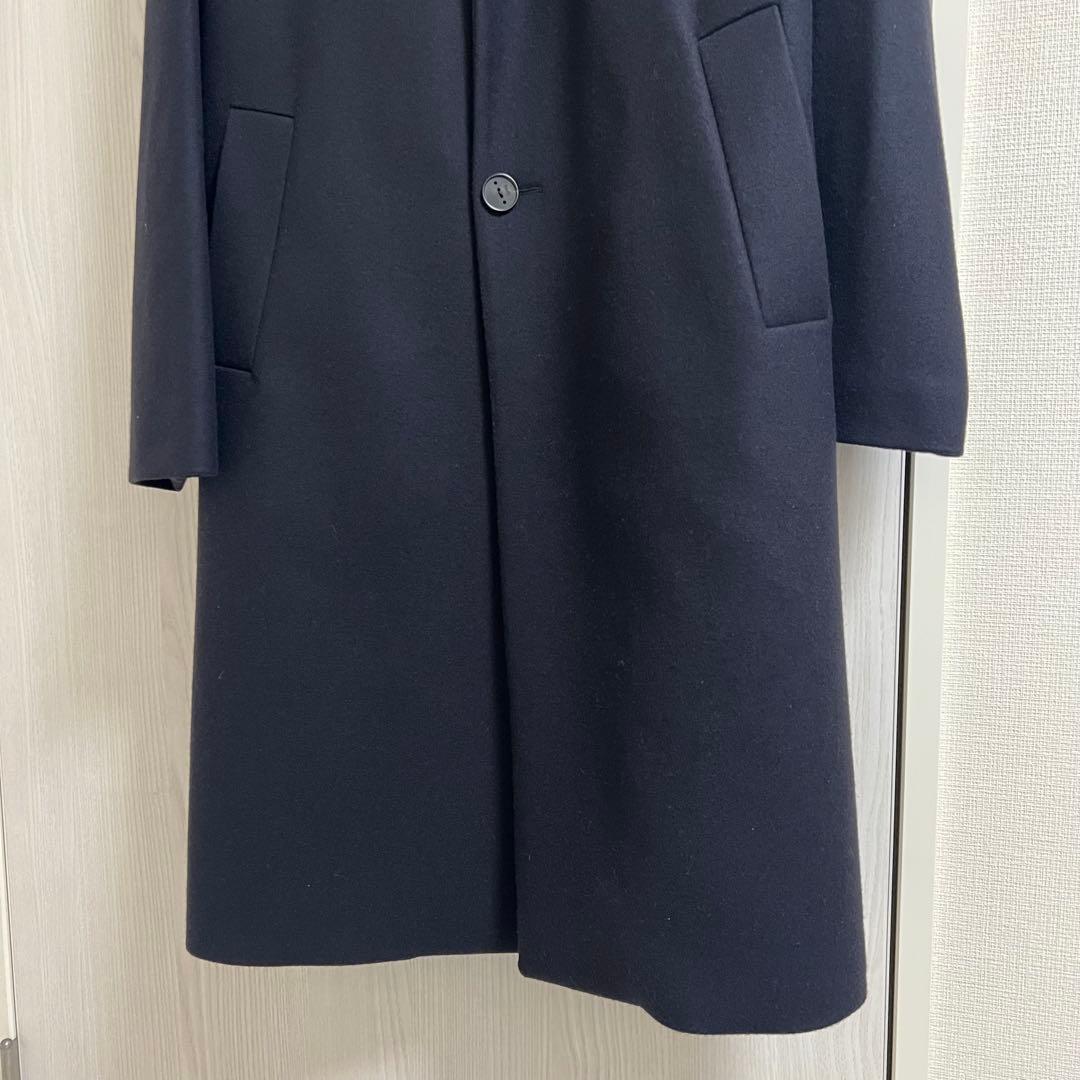 美品タグ付】hevo 48 L ネイビー ベルテッドコート 48 メンズビギ