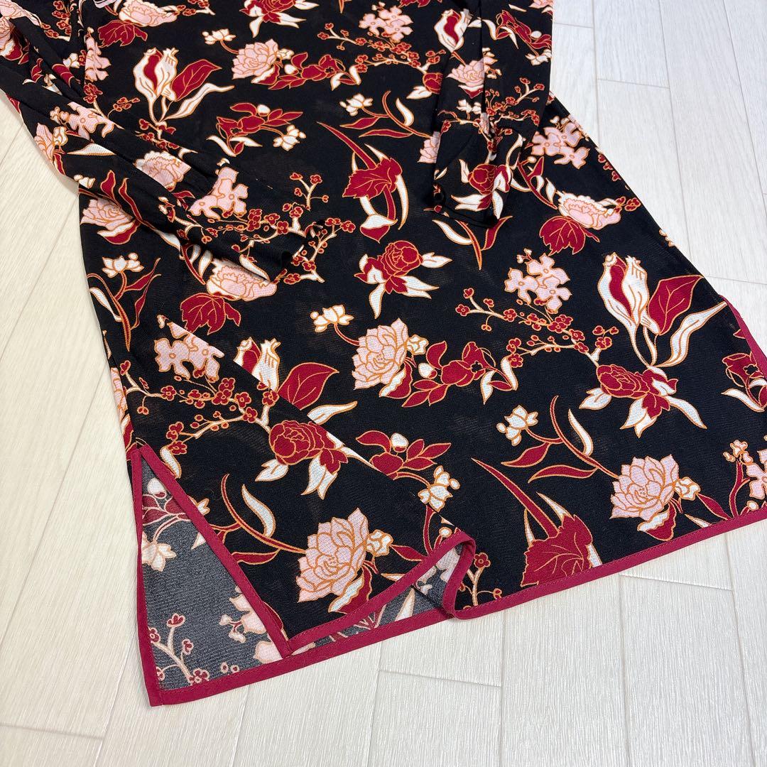 極美品 ヴィヴィアンタム チャイナ マオカラー 花柄 パワーネット