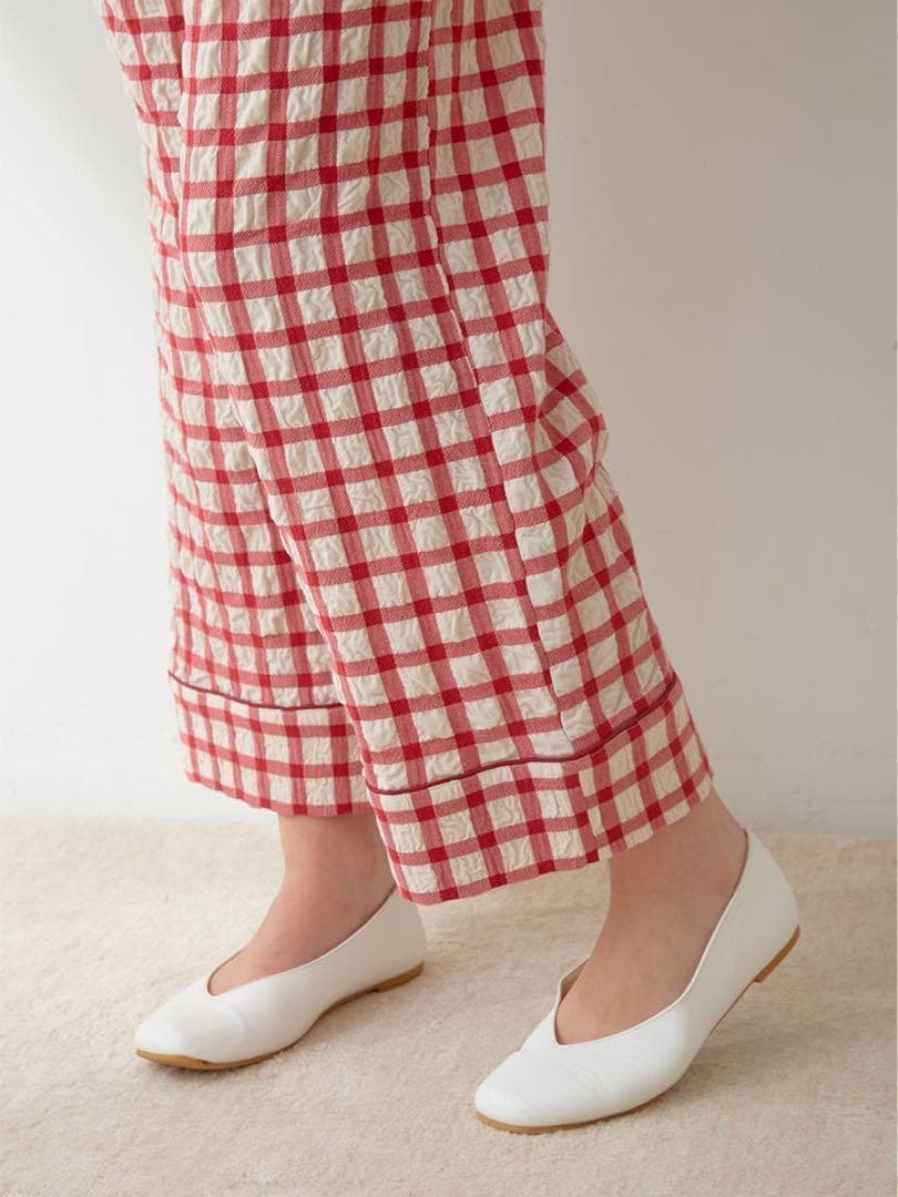レア♡新品未開封♡ジェラートピケ チェックロングパンツ レッド