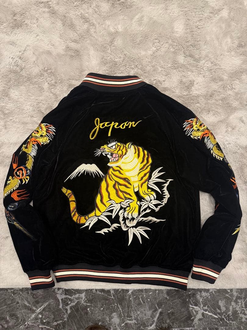 虎刺繍 スカジャン 黒 Japan - ジャケット・アウターブランド