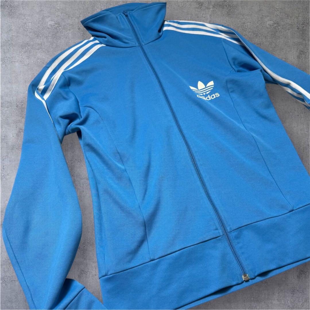 《人気デザイン》アディダス adidas☆トラックジャージ 水色 Lサイズ