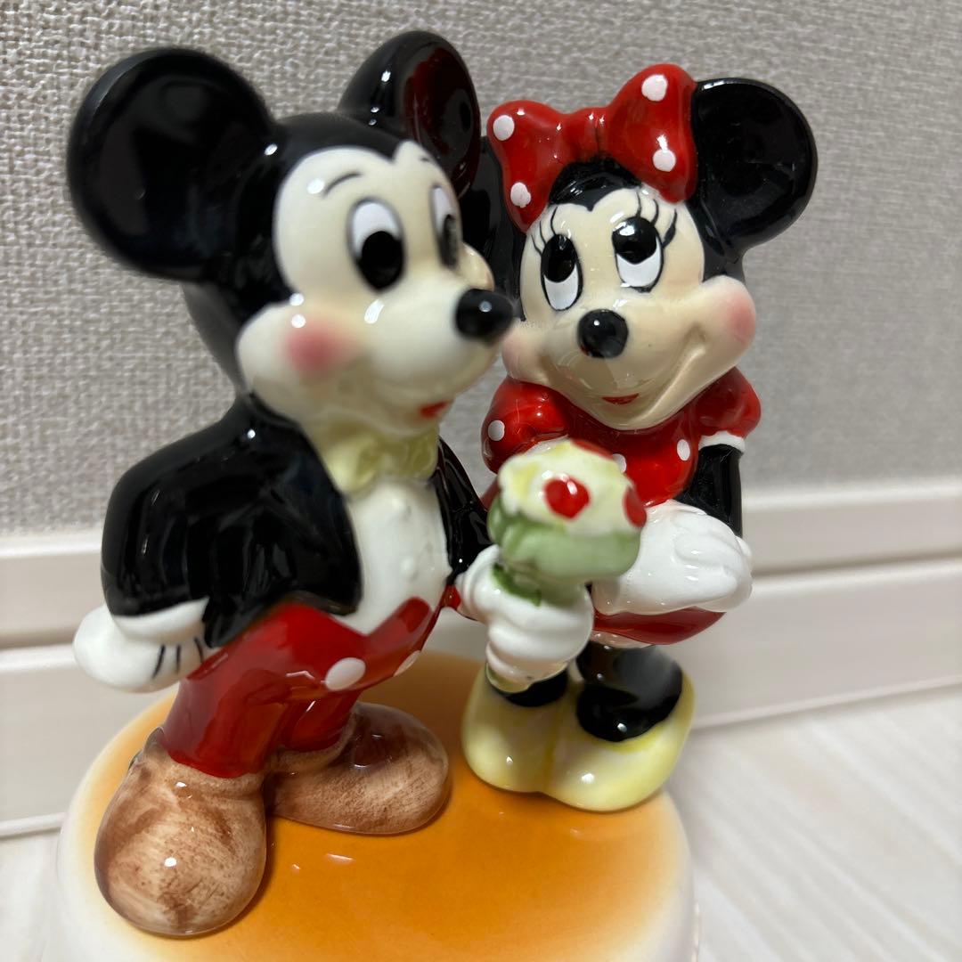 美品】ディズニーランド ミッキー＆ミニー オルゴール 陶器製 - メルカリ