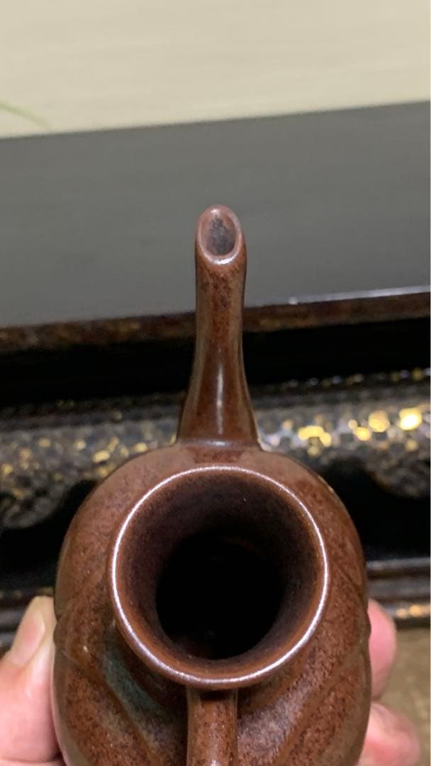 乌金釉 水差し 徳利 茶道具 燗瓶？ 酒器？