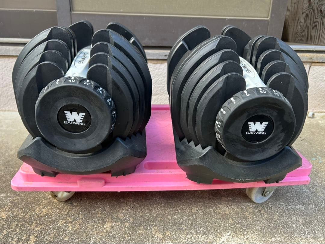 引取歓迎】BARWING 可変式ダンベル 40kg ダンベル - メルカリ