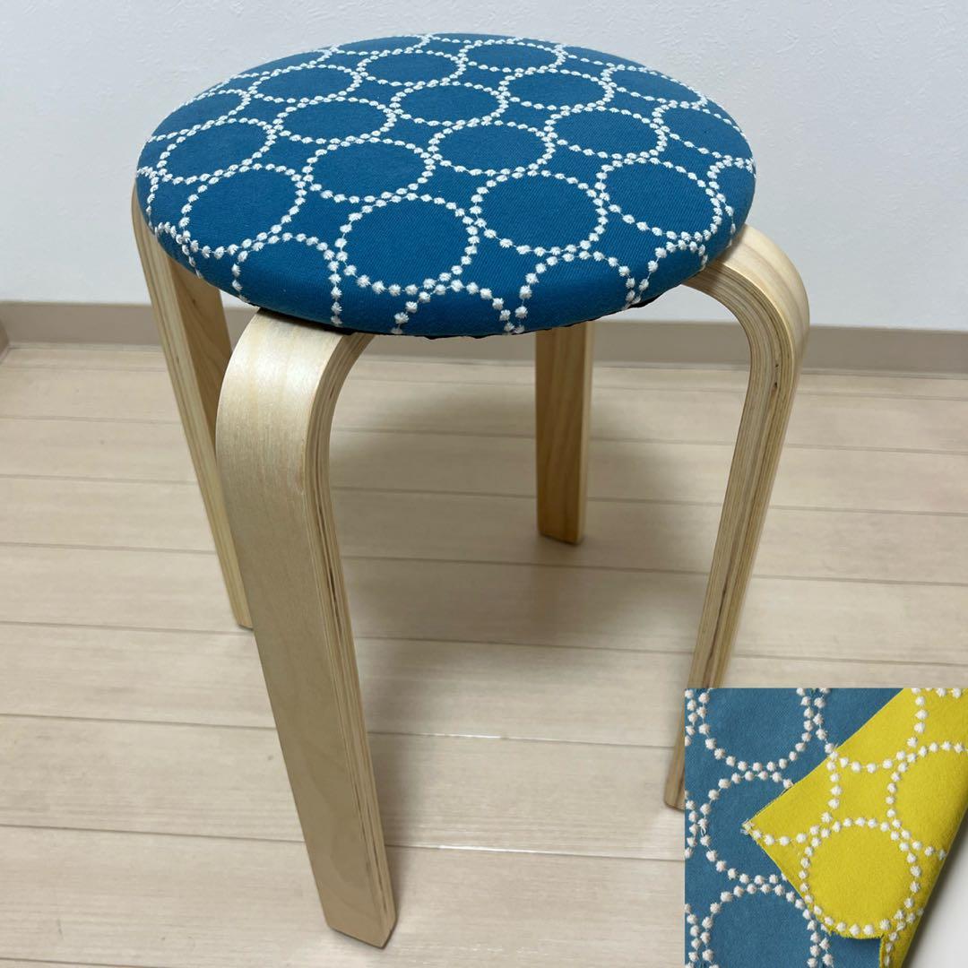 ミナペルホネン dop タンバリン 丸スツール 【ブルー】 椅子 オットマン ミナペルホネン タンバリン dop ブルー スツール ハンドメイド 椅子