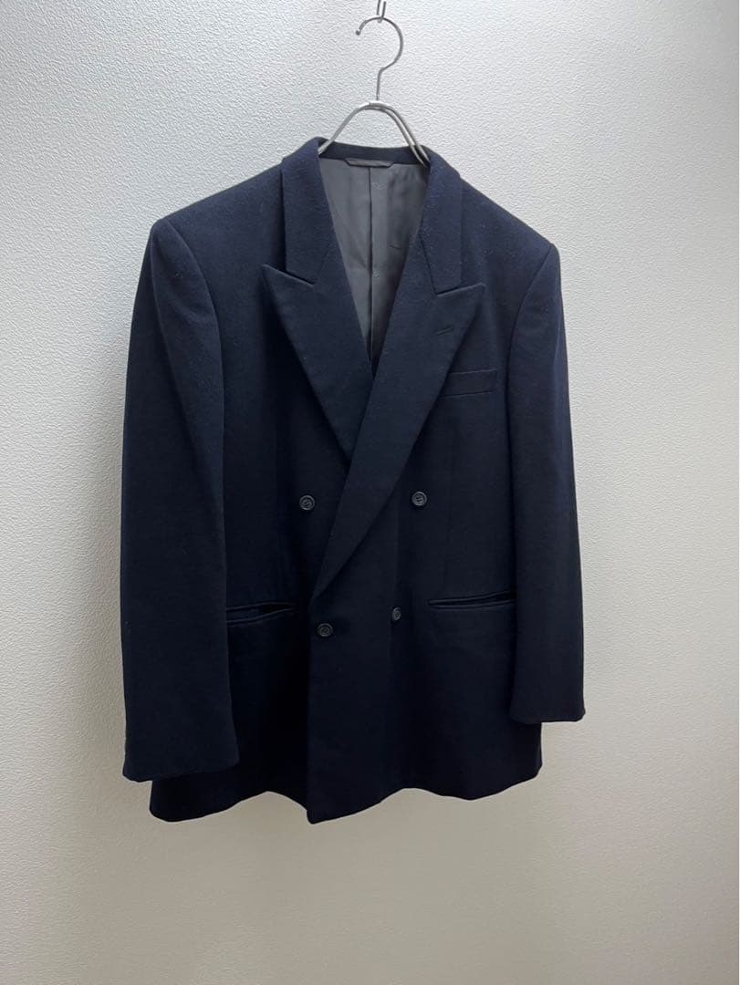 90s Christian Dior ディオール カシミヤテーラード ネイビー Christian Dior - クリスチャンディオール 90s オールド ウール