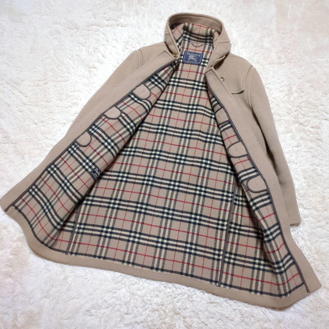 バーバリー ロングダッフルコート ノバチェック XL ベージュ オーバー