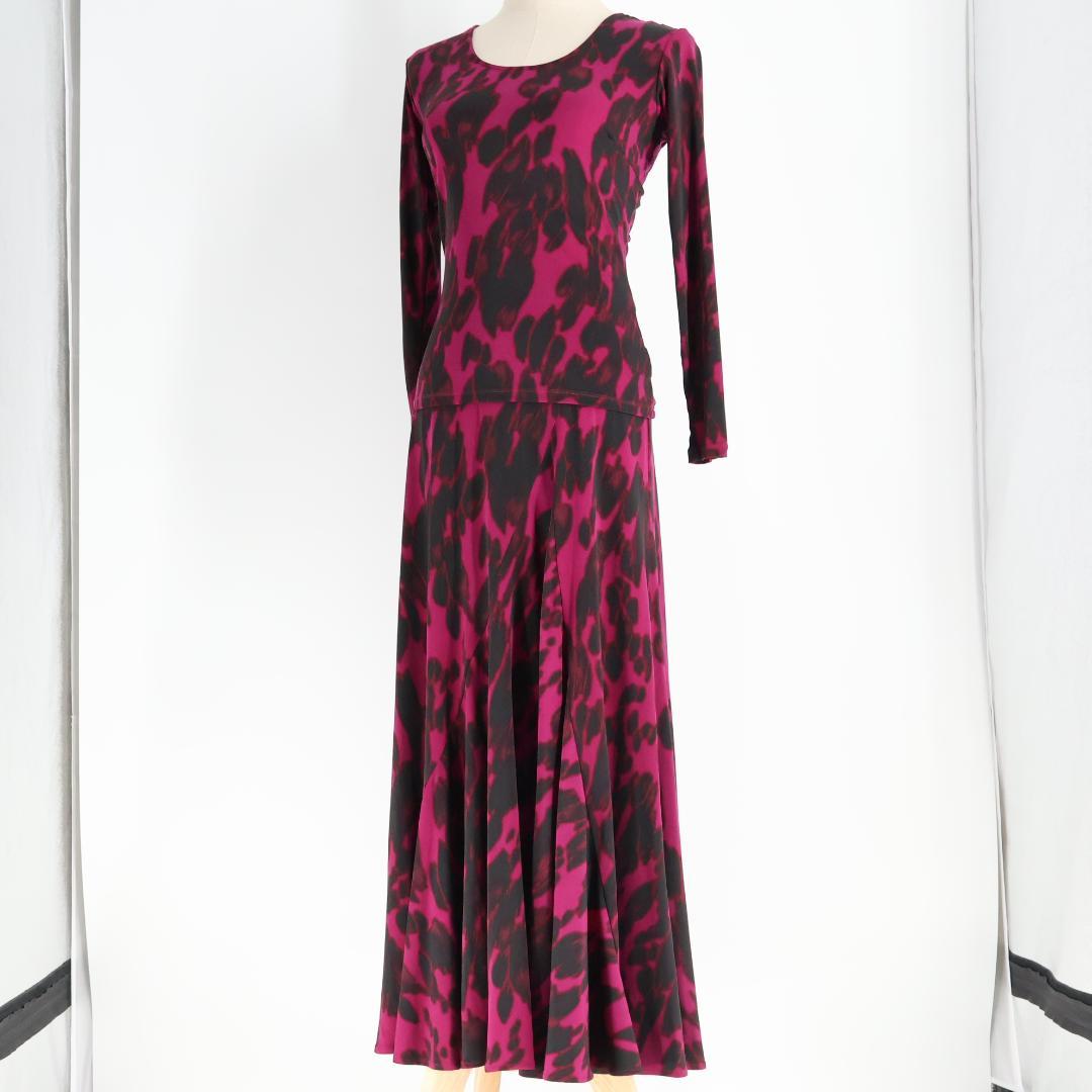 美品 日本製 社交ダンス衣装】パープル Chacott 上下セット ツーピース