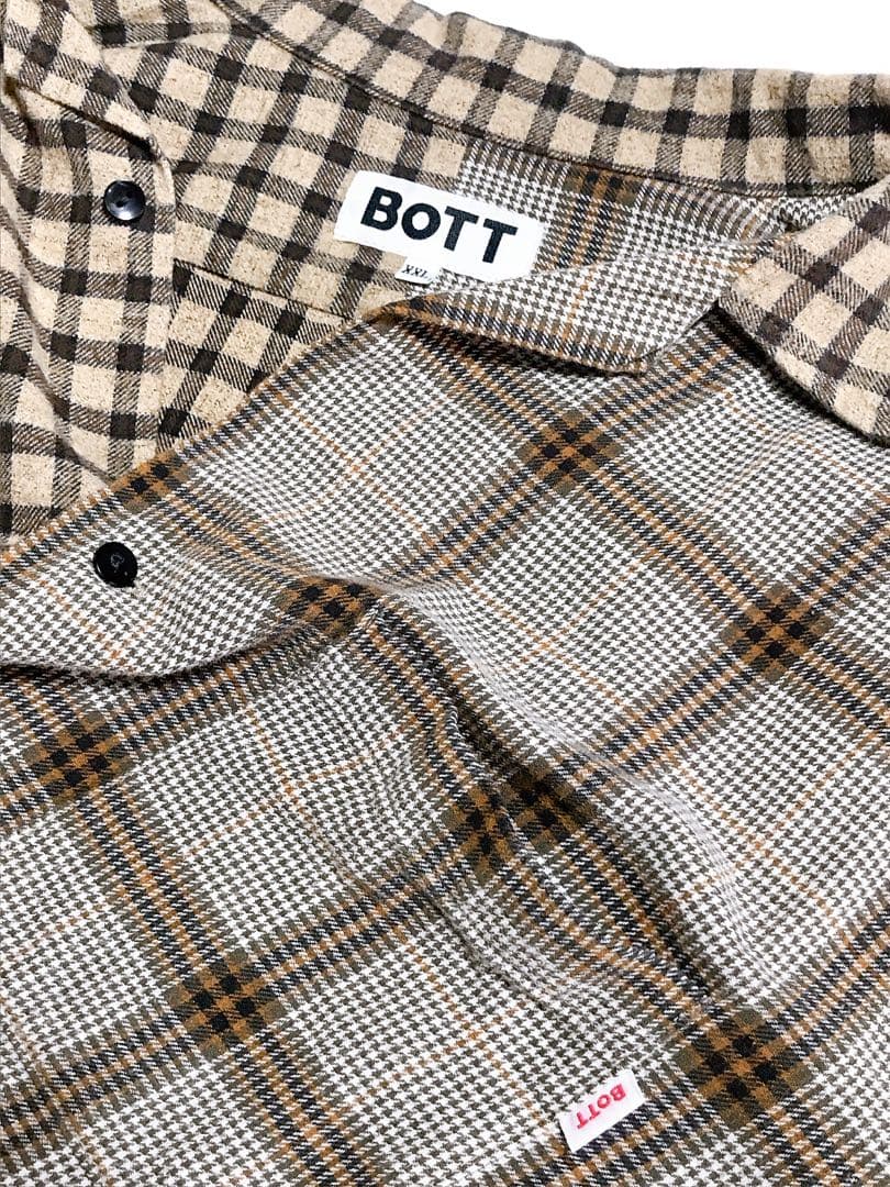 BoTT Box Flannel Shirt パッチワーク ネルシャツ bim - メルカリ
