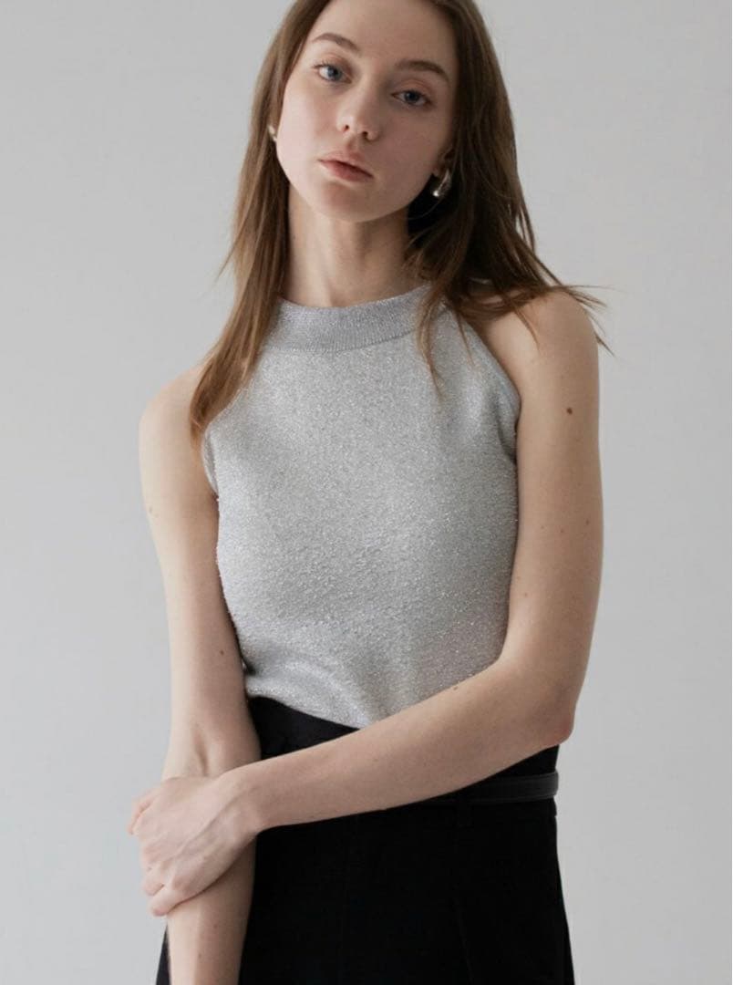 Maison de Dolce. glow knit silver ドルチェ rosette knit/white | maison de Dolce.