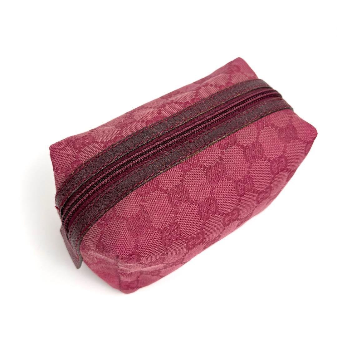 希少カラー】 GUCCI ポーチ 小物入れ GGキャンバス レッド 赤 化粧品