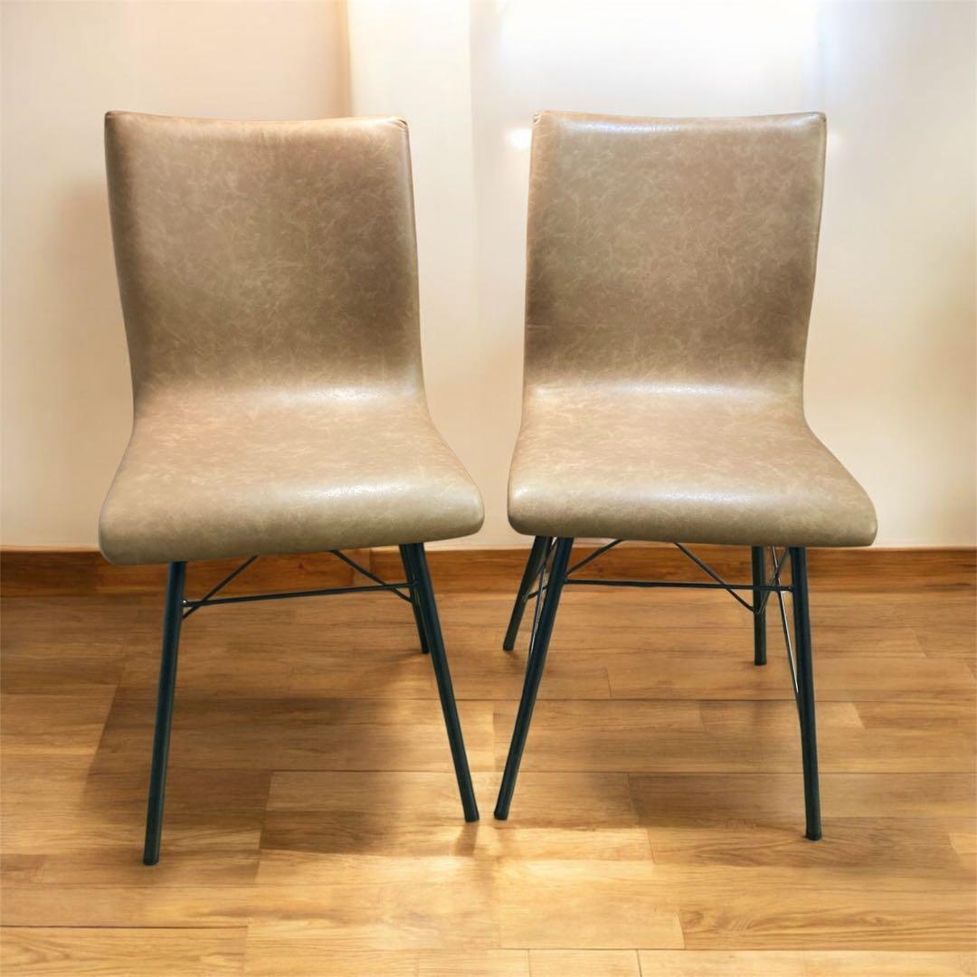 美品　ダイニングチェア　クラッシュゲートCrash Gate　キャメル 美品 ダイニングチェア クラッシュゲートCrash Gate ブラウン&キャメル