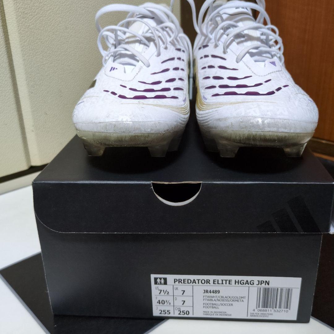 アディダス　プレデター　エリート　HGAG　25.5cm　白金紫