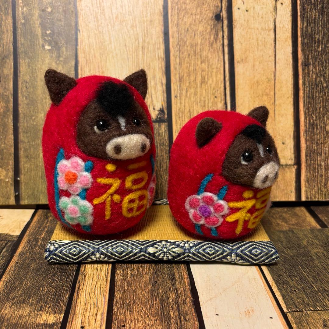 くどちゃん様専用ページ馬赤だるま(福)【羊毛フェルト・アクレーヌ