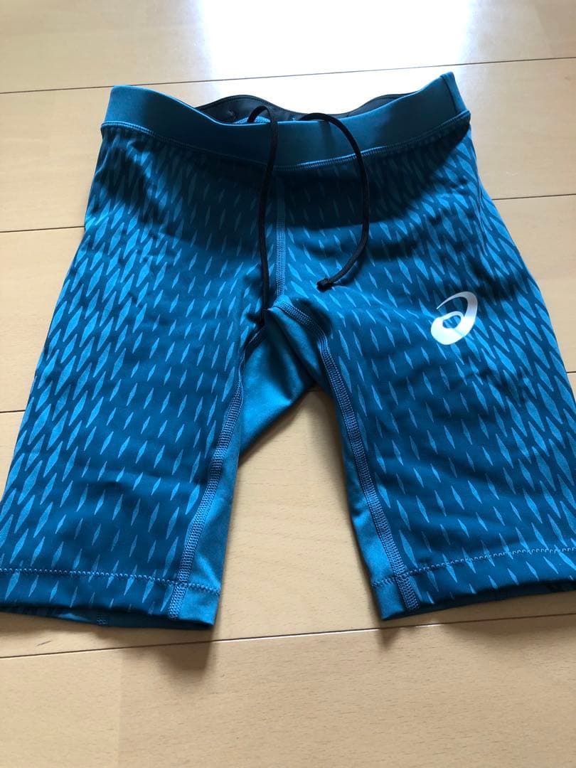 アシックスMOTION MUSCLE SUPPORTスピードポケットタイツ中古品 MOTION MUSCLE SUPPORTスピードポケットタイツ アトランティスブルー M
