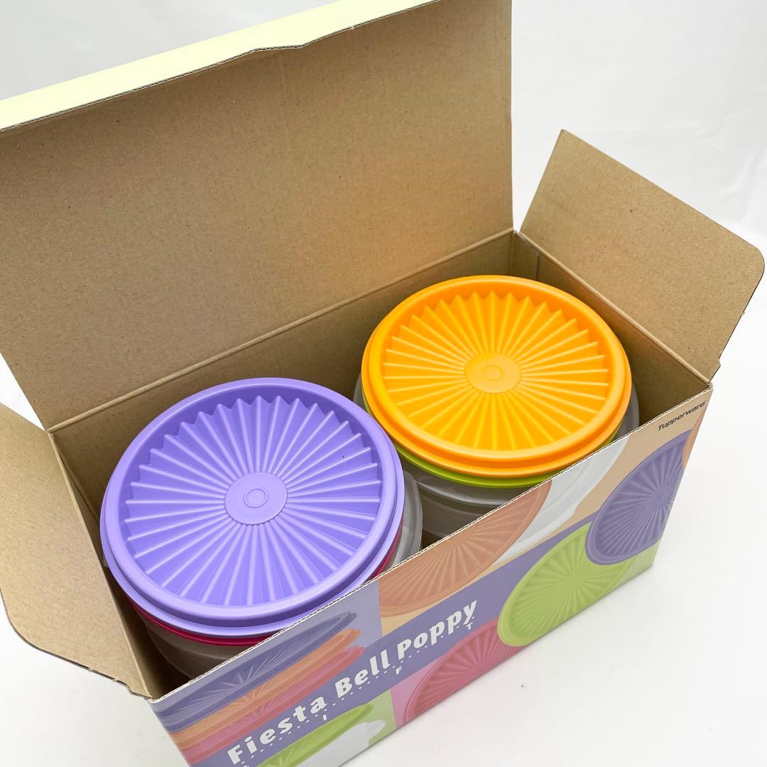 未使用/4個】タッパーウェア ベルポピーギフト 620ml 保存容器 - メルカリ