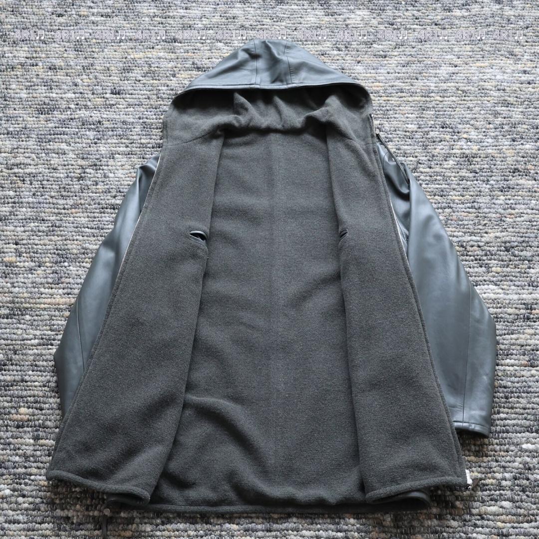 訳アリ】LOWEW ナッパレザー カシミヤ フードコート モッズコート 48