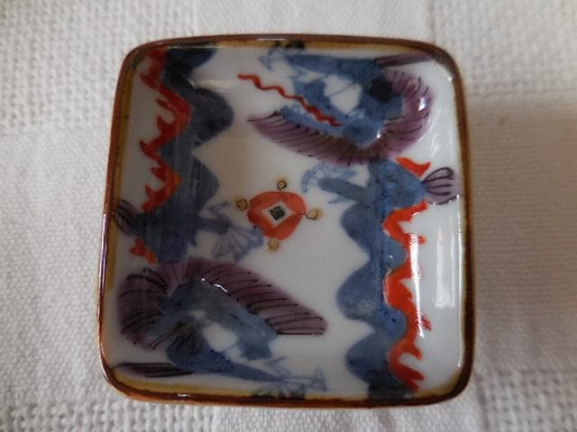 希少完売品☆未使用美品☆稲葉カヨ 豆皿　小皿 福々絵付 ネコ 鶴 辰 ４ケセット