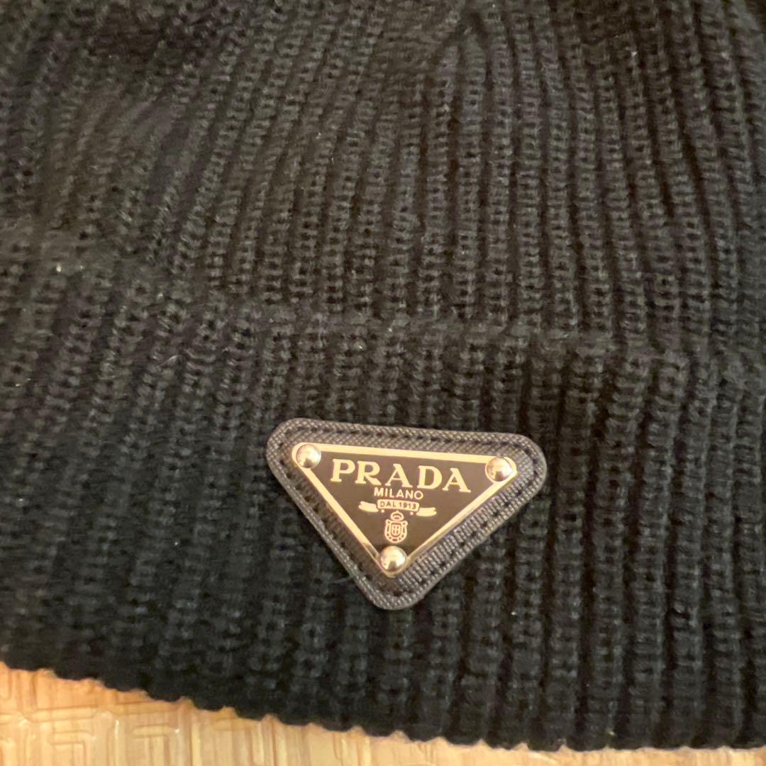 田*輔様 PRADA ブラック ニット帽. - メルカリ