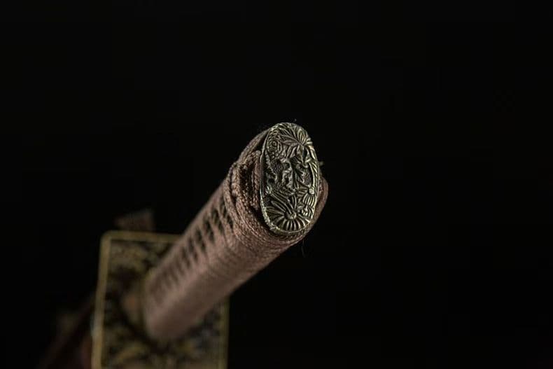 遊郭打刀 方形刀鍔 50 鋼刃 実木彫刻鞘全長 102cm 刃