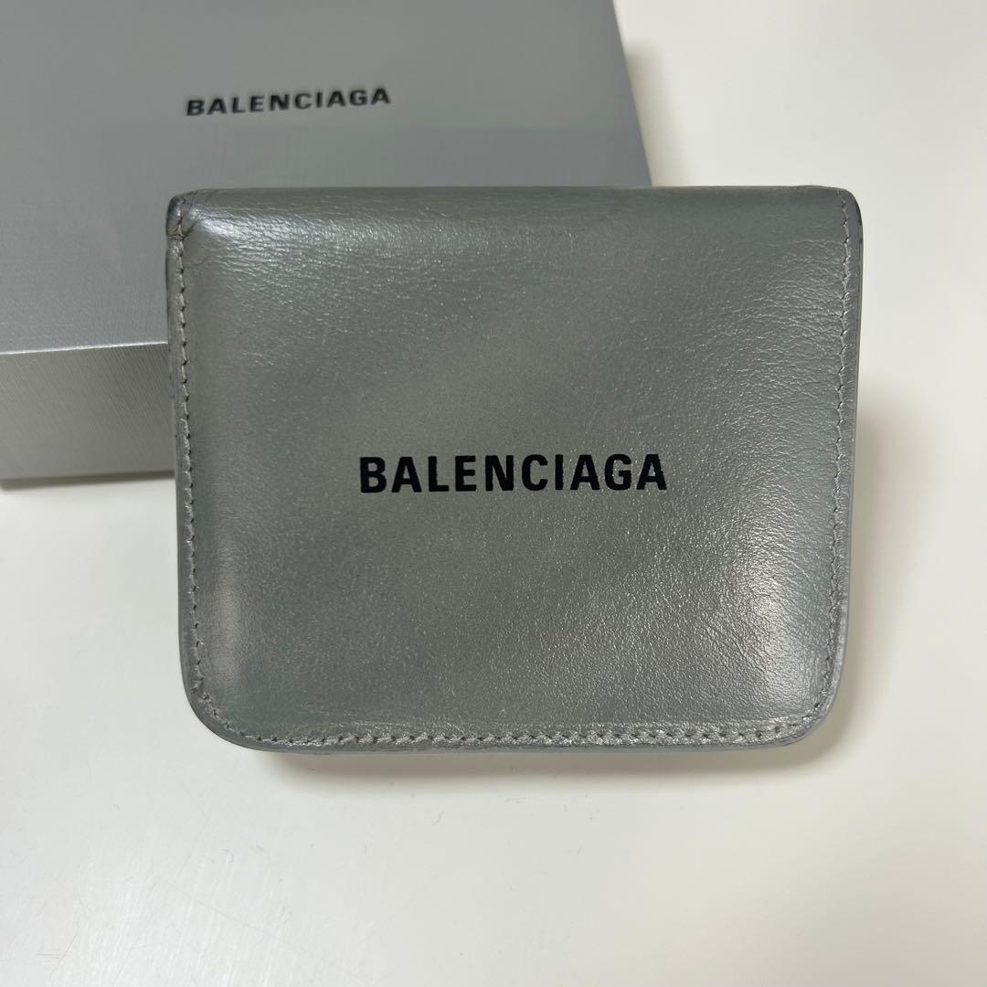 BALENCIAGA エブリデイ 二つ折り財布 レザー シルバー BALENCIAGA（バレンシアガ） 銀座店 エブリデイ ウォレット ミニ