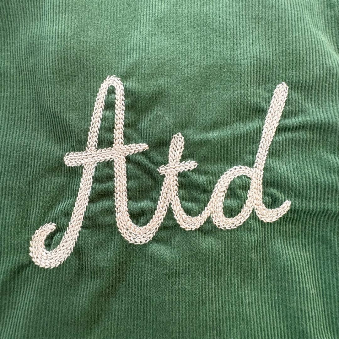 新品未使用】AT DIRTY長袖シャツ コーデュロイ L グリーン刺繍両面ロゴ