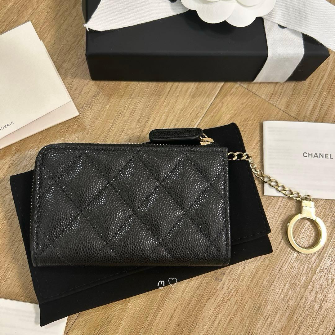 新品CHANELシャネル キーリング付コインカードケース ココマーク