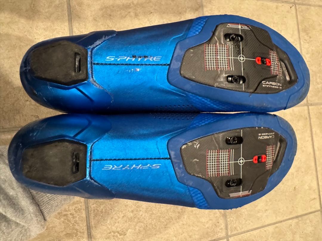 Shimano ロードシューズ 青 ダイヤル式　エスファイア　25.5cm