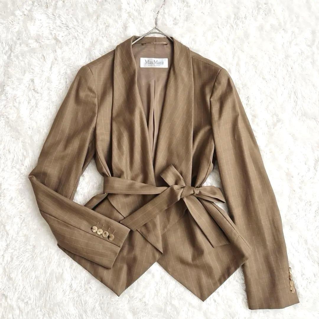 MaxMara ベルテッドケープ キャメル