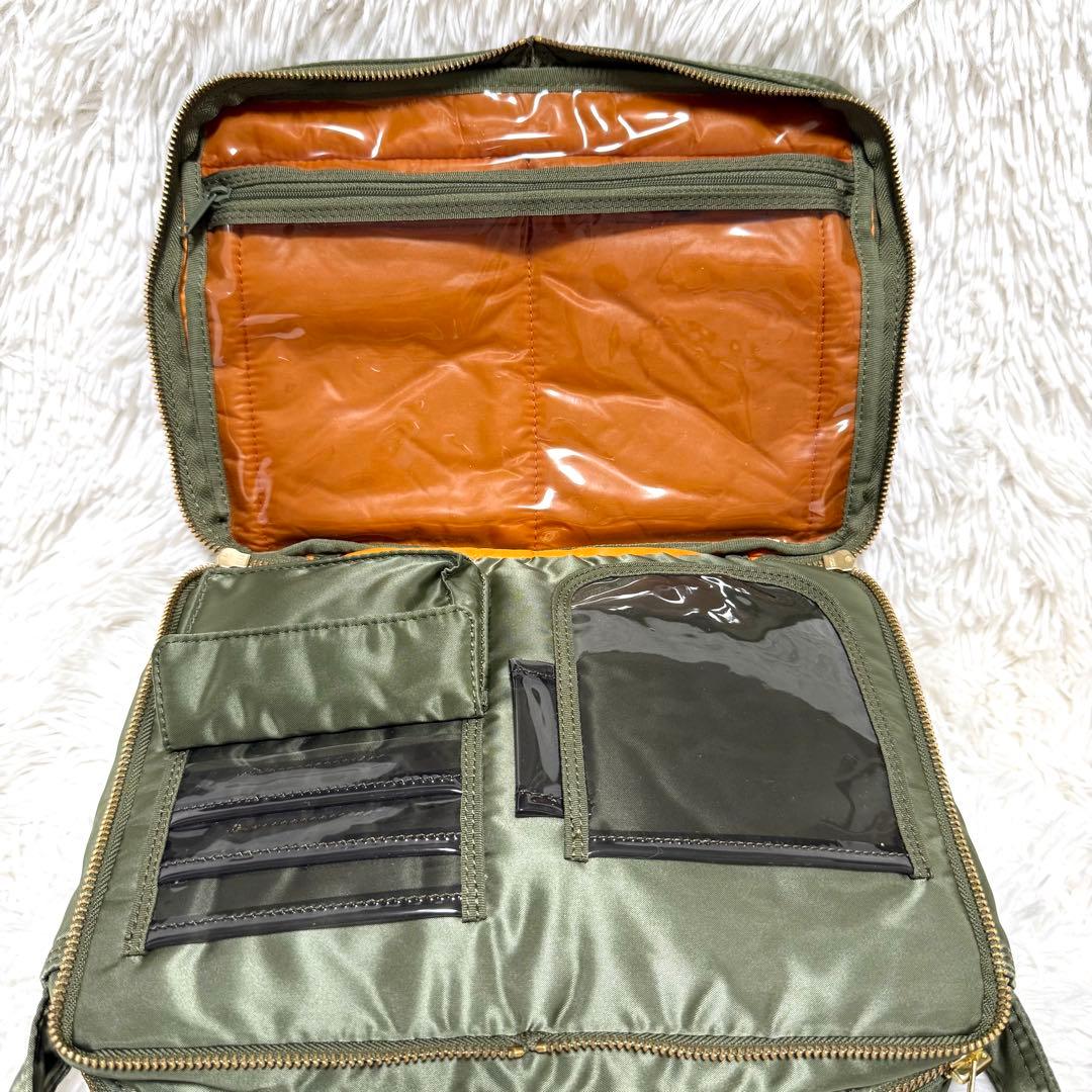極美品 PORTER ポーター タンカー ショルダーバッグ L 2層 グリーン