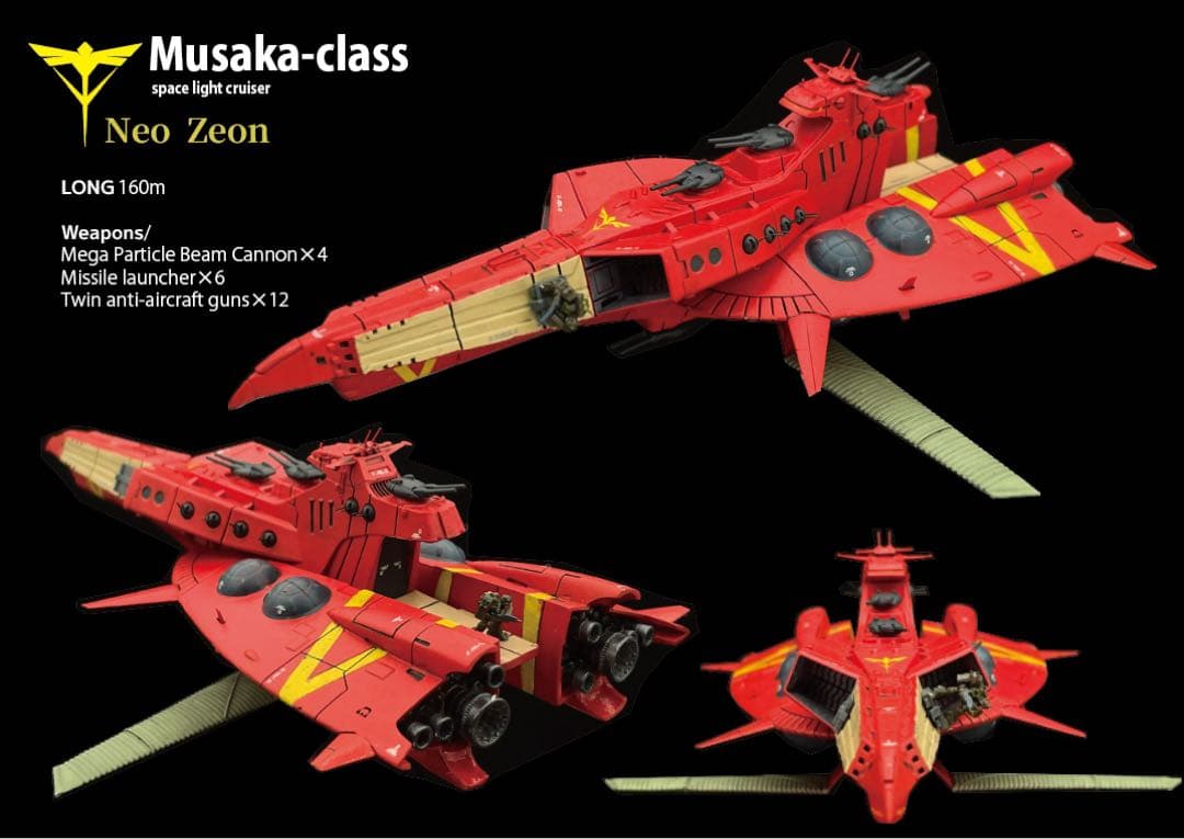 機動戦士ガンダム逆襲のシャア ネオジオン ムサカ5番艦 完成品 1/1700