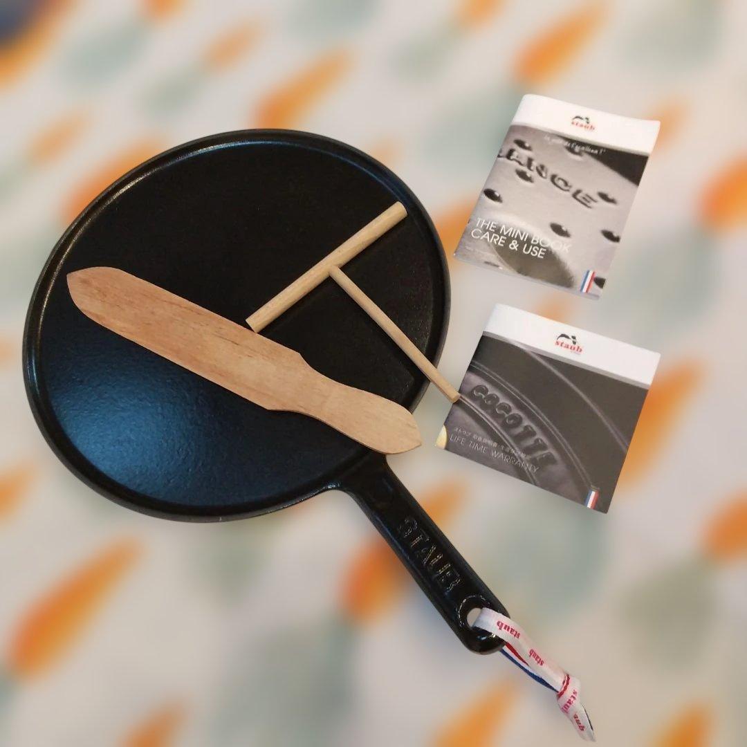 【新品】staubクレープパン専用です ストウブ Staub クレープパン 30cm IH対応 ホーロー クレープメーカー