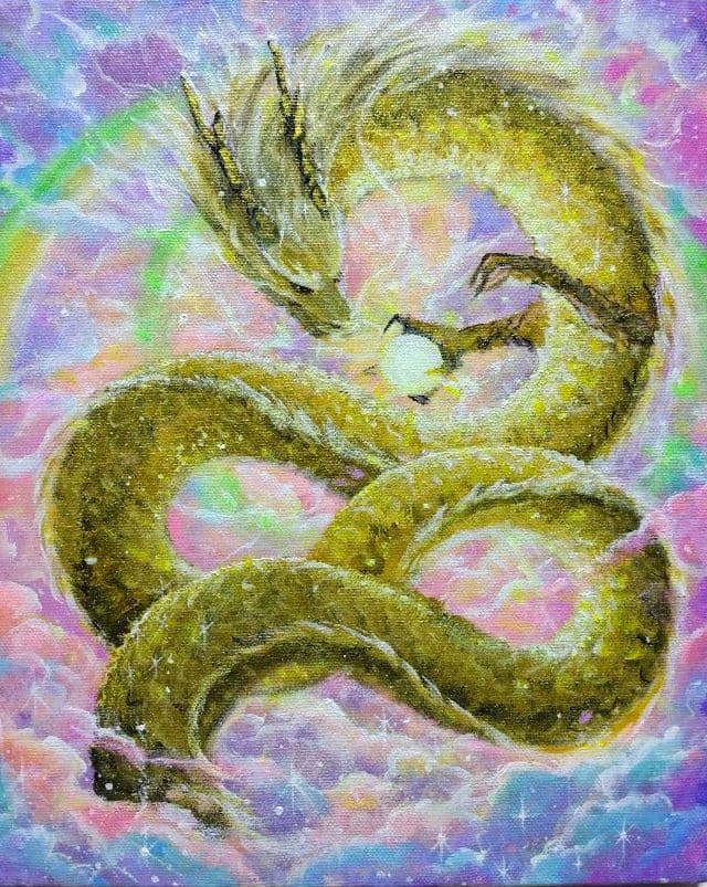 新春の月 絵画アート原画 パステル画