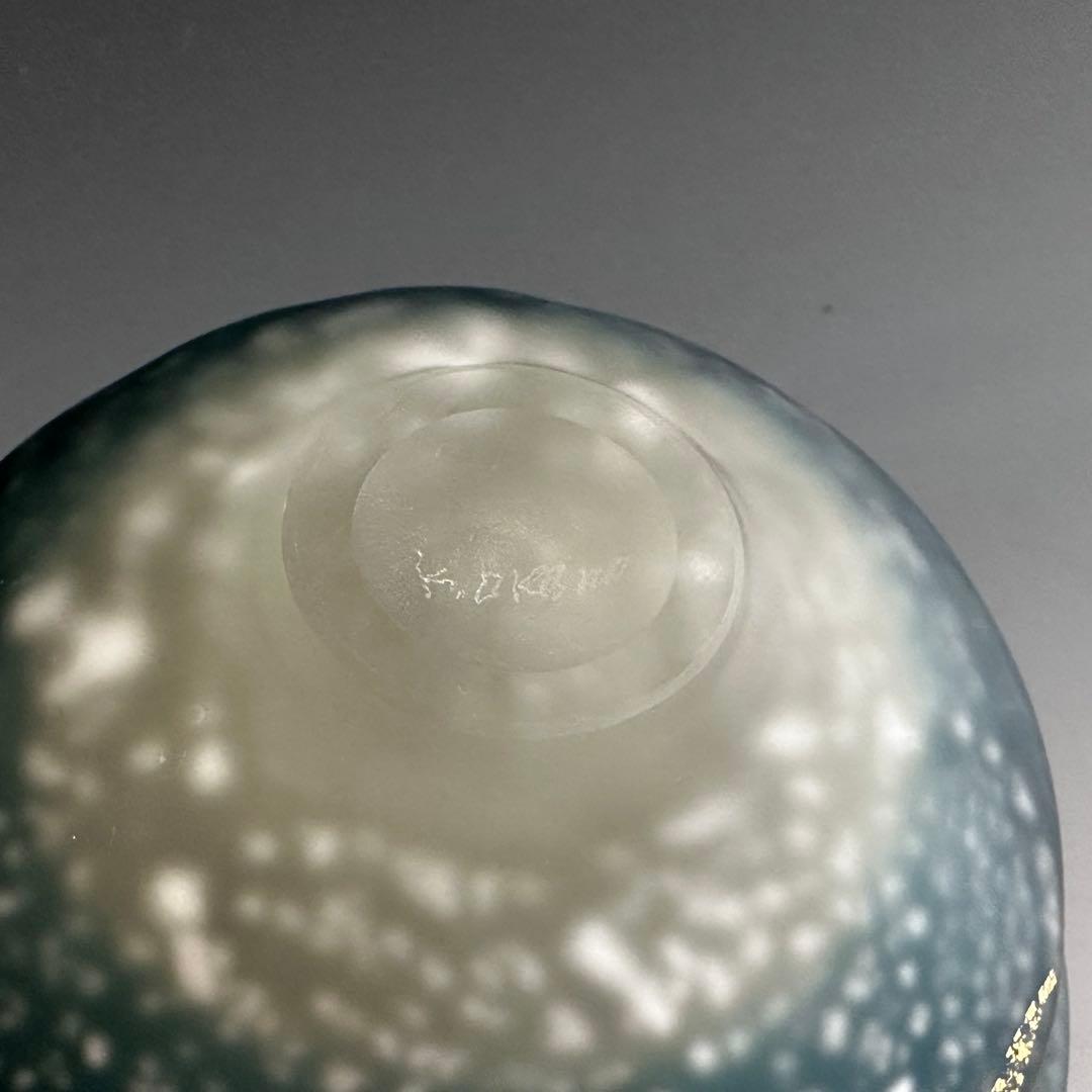 茶道具 彩色金銀箔入 クリスタル 茶碗 大川薫 共箱 ガラス 硝子 夏茶碗